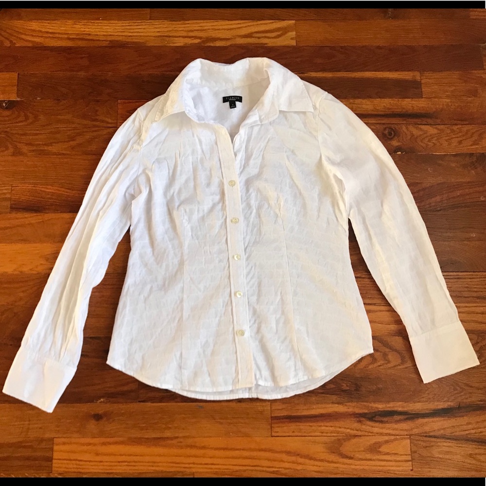 White Talbots button down top size 4